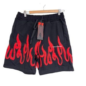 New Mens Vision Of Super Flame Bermuda Shorts
